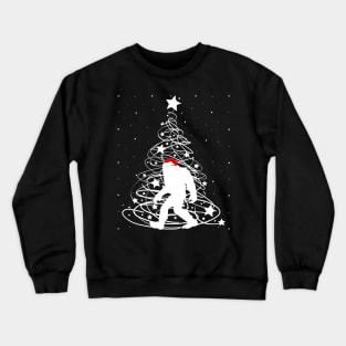 Bigfoot Santa Christmas Tree Shirt Crewneck Sweatshirt